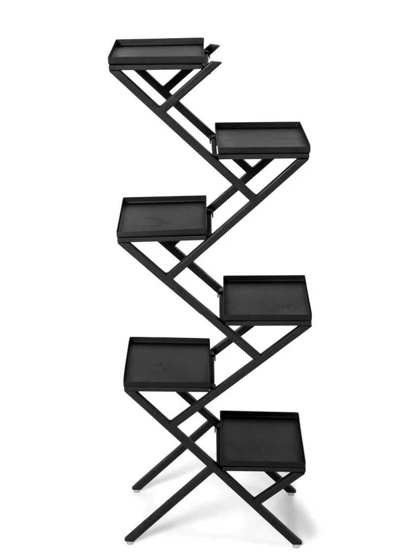 Crisscross Cascading Plant Stand With Black Trays - Image 2