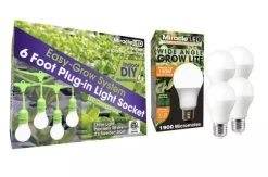 Miracle LED Corded 4-Socket Grow Light Kit With Bulbs, Full Spectrum And Red