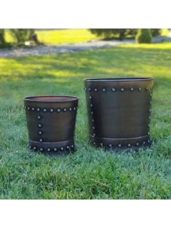 Riveted Planters, Set Of 2