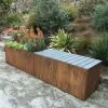 Nice Corten Trough Planters With Bench Top